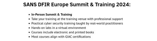 SANS DFIR Europe Summit